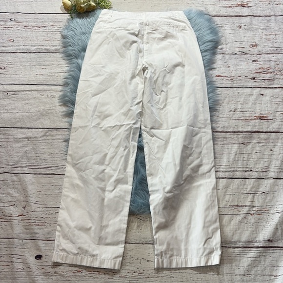 J. Crew Pleated Button Front Pant in Chino White sz 4 - Picture 8 of 11